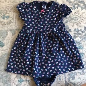 6M Baby Girl Navy Flower Dress